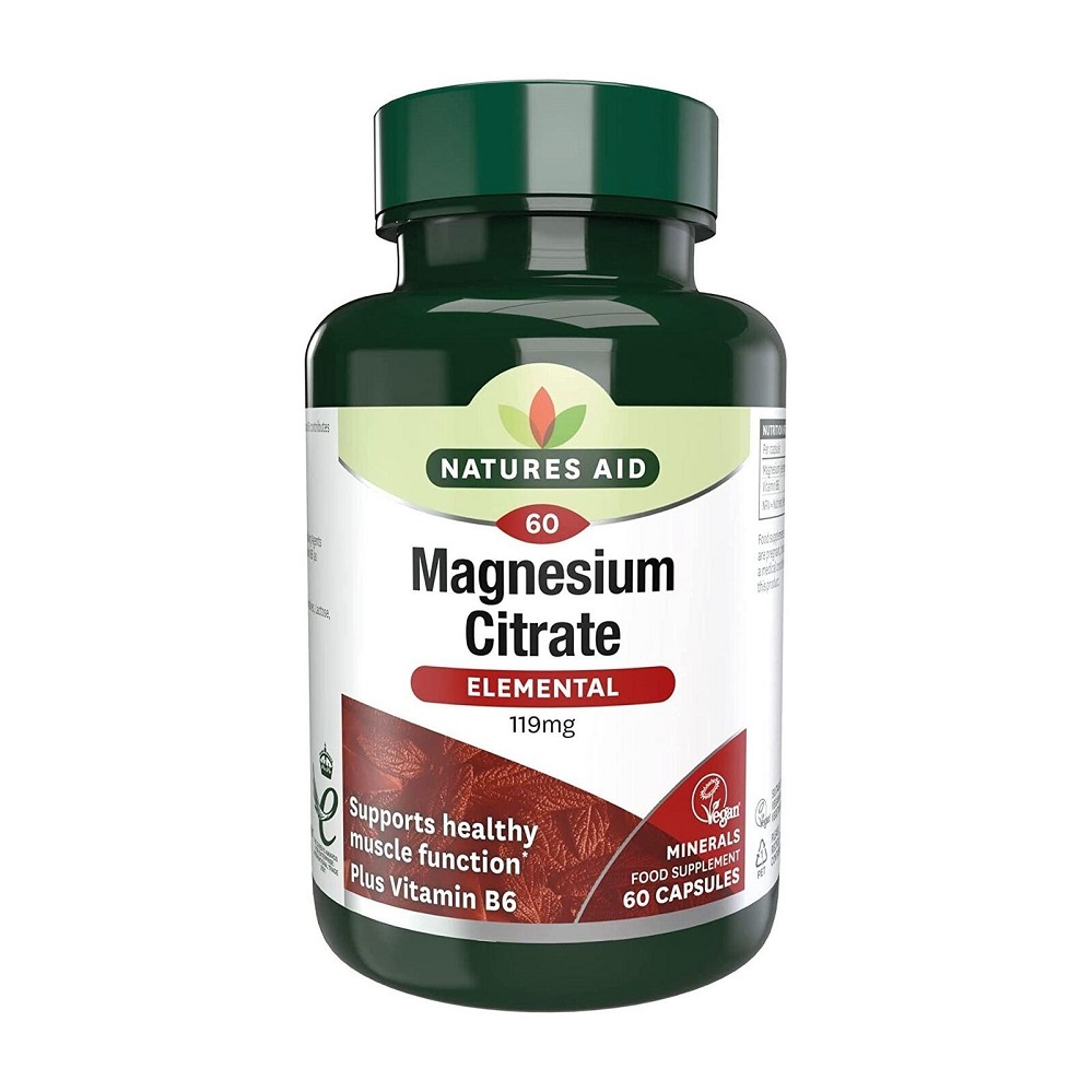 Magnesium citrate si Vitamina B6, 750mg, 60 tablete, Natures Aid