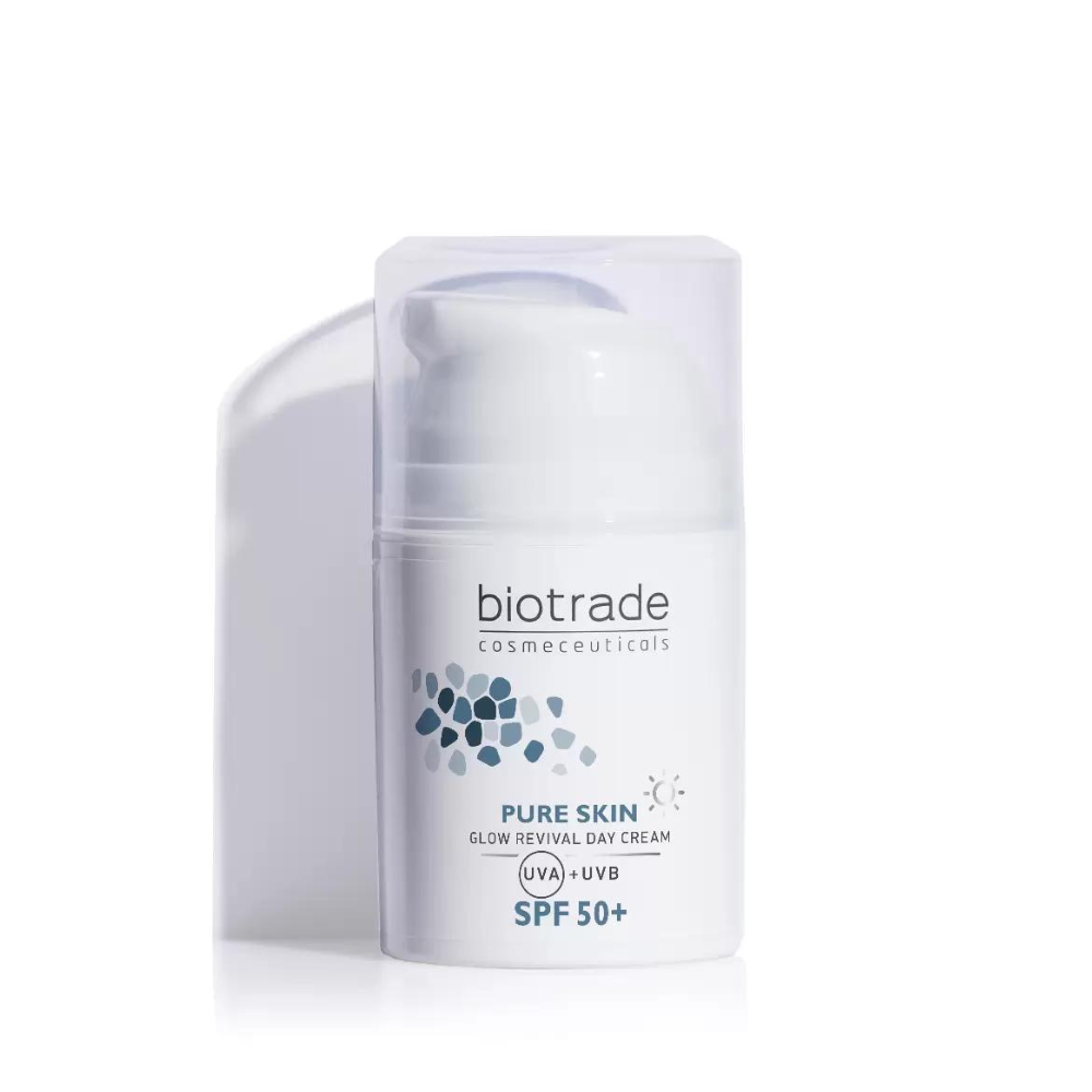 Crema de zi cu efect iluminator SPF 50+, Pure Skin, 50 ml, Biotrade