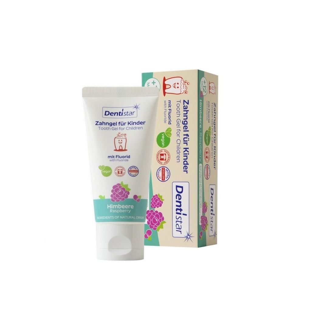 Pasta de dinti pentru copii cu fluor si aroma de zmeura, +12 luni, 60 ml, Dentistar