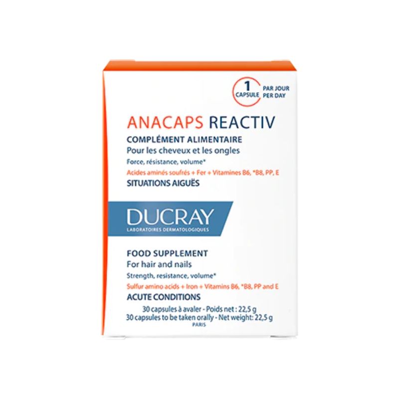 Anacaps Reactiv pentru par si unghii, 30 capsule, Ducray