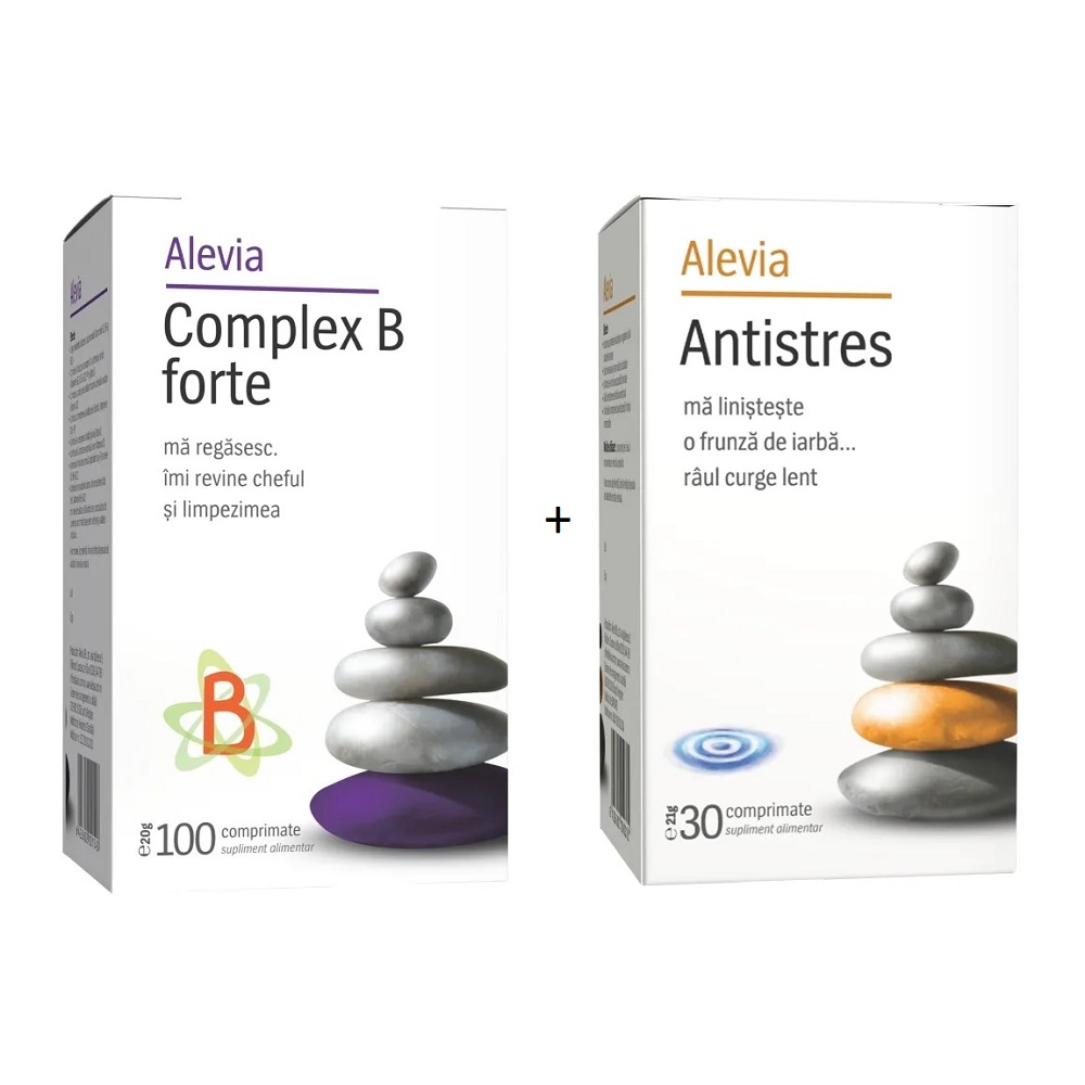 Pachet B Forte, 100 comprimate + antistres 30 comprimate, Alevia