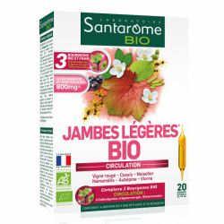 Jambes Legeres Bio, 20 fiole x 10 ml, Santarome Natural