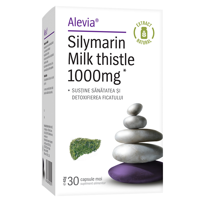 Silymarin milk thistle, 1000mg, 30 capsule, Alevia