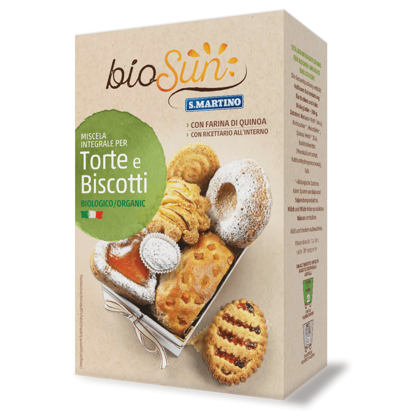 Biosun Eco Mix integral pentru prajituri si biscuiti, 380 gr, S.Martino