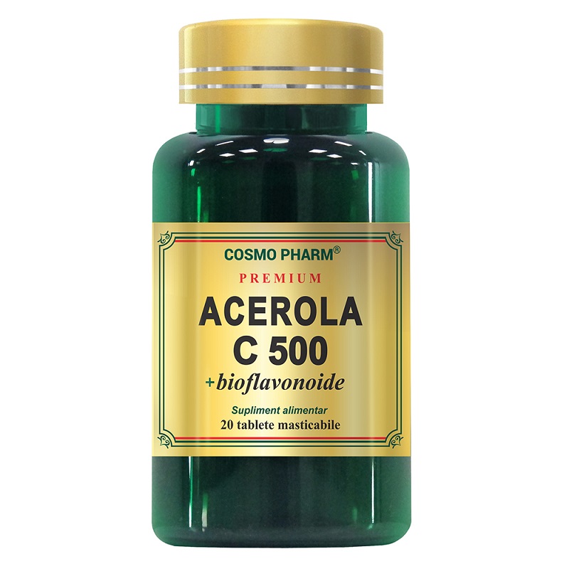 Acerola C 500 mg + Bioflavonoide, 20 tablete, Cosmopharm