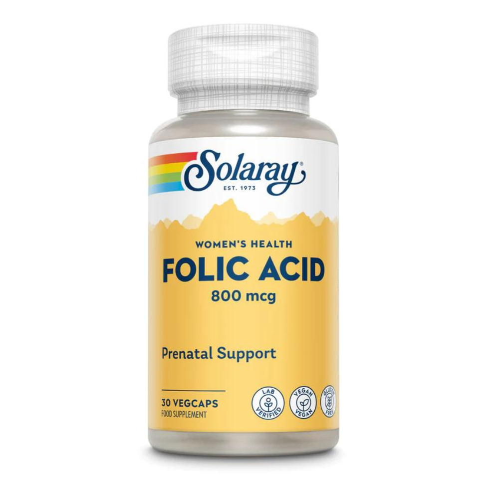 Acid folic, 800 mcg, 30 capsule, Solaray