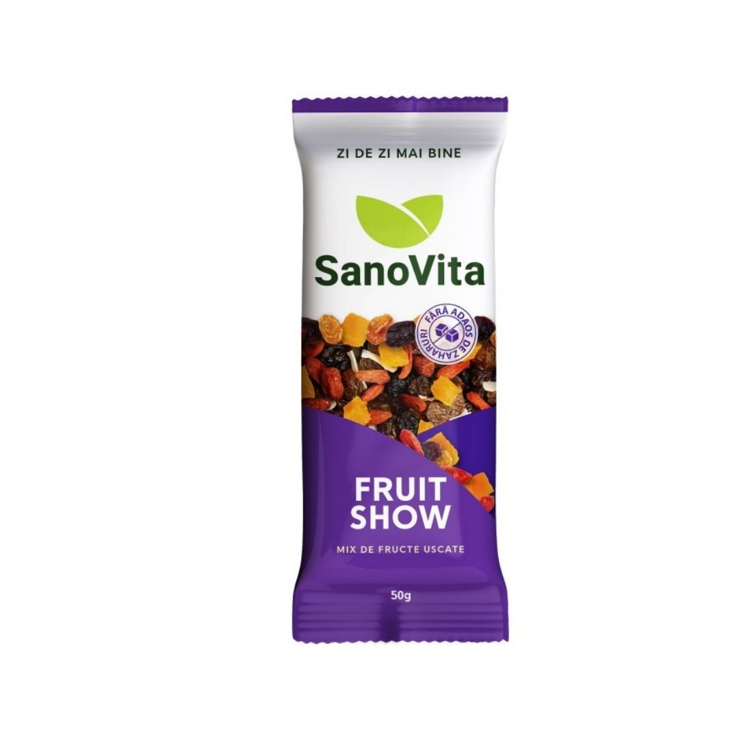Mix fructe uscata fara adaos de zaharuri Fruit Show, Sanovita