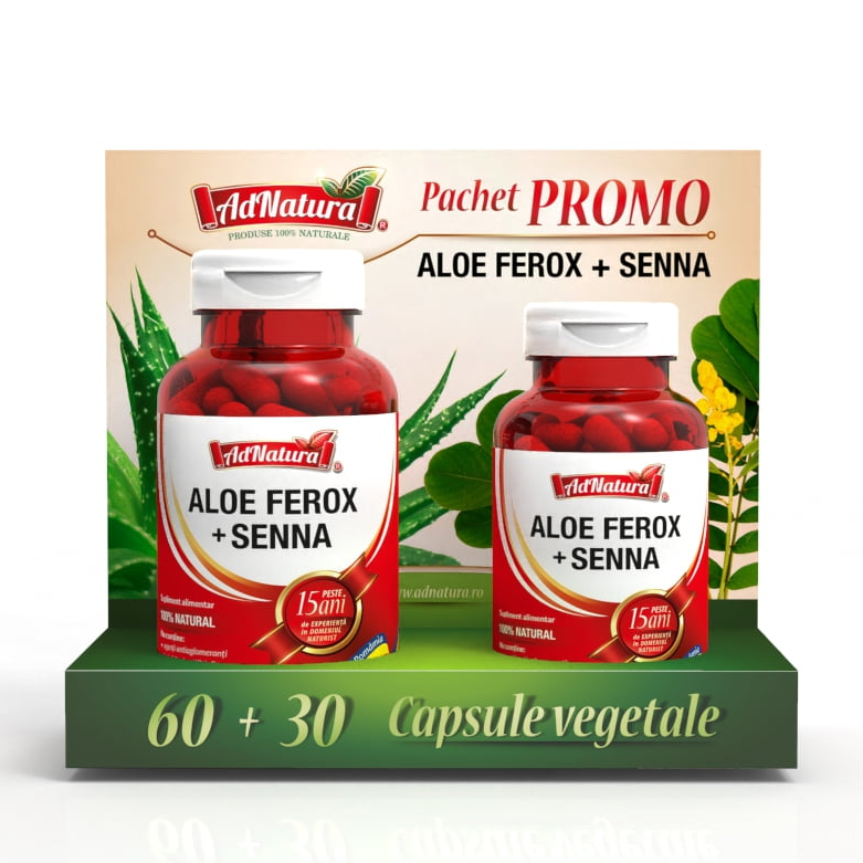 Pachet Aloe Forex + Senna, 60 + 30 capsule, ADNatura
