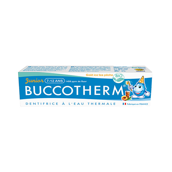 Pasta de dinti pentru copii cu aroma de piersica, 7-12 ani, 50 ml, Buccotherm