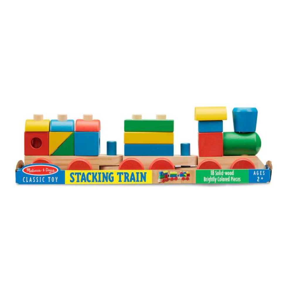 Jucarie de lemn Trenulet de stivuit, +2 ani, Melissa&Doug