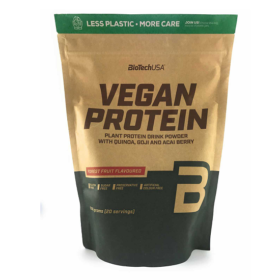 Complex proteic Vegan Protein Forest Fruit, 500g, BioTech USA