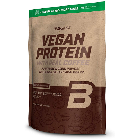 Vegan Protein cu aroma de cafea, 500 g, BioTech USA
