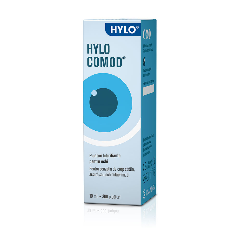 Hylo-Comod Picaturi lubrifiante pentru ochi, 10 ml, Hylo