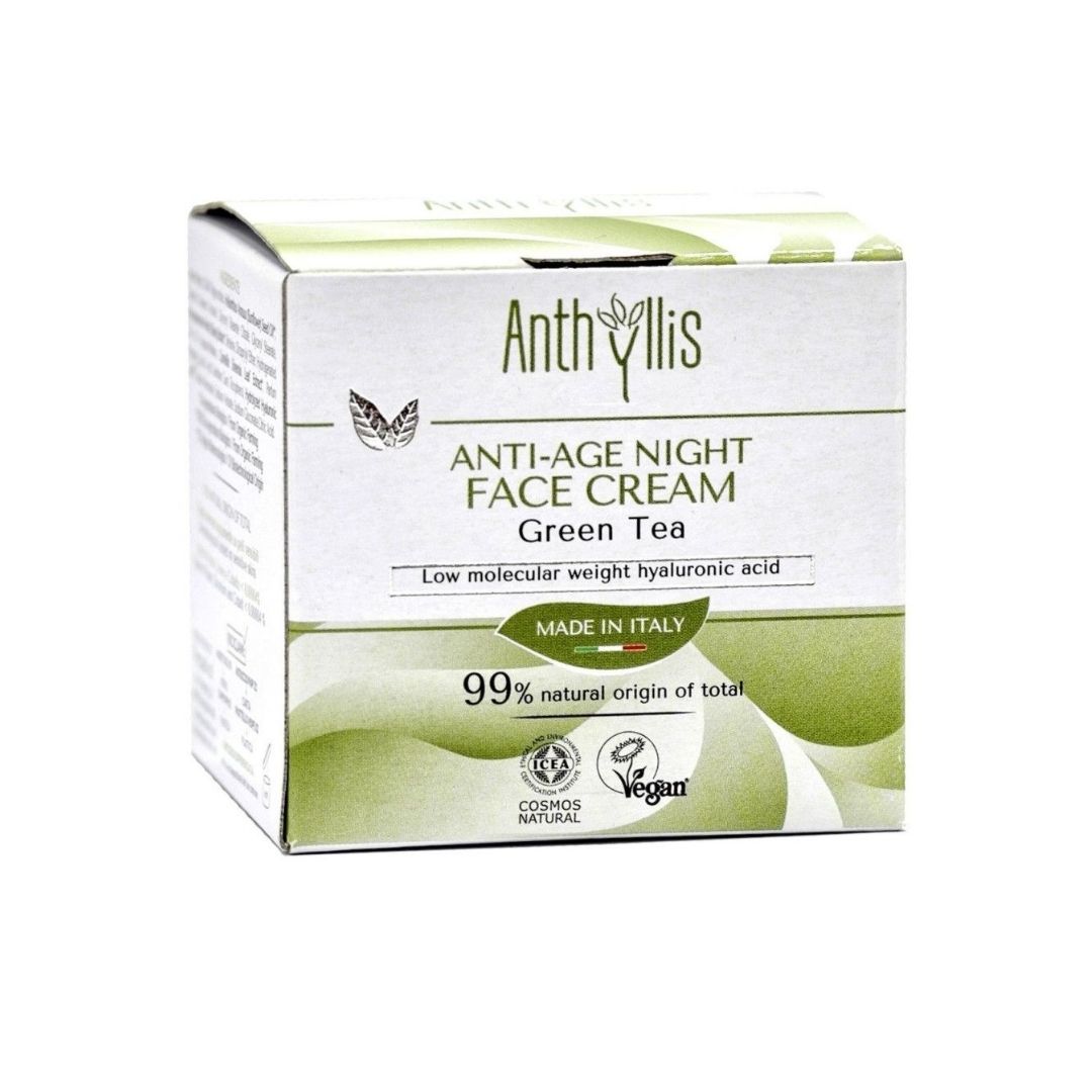 Crema de noapte anti-age cu ceai verde, vegan, 50ml, Anthyllis