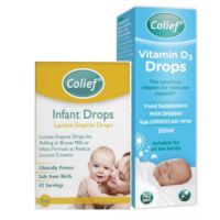 Pachet Infant Drops picaturi cu enzima lactaza, 7ml +  vitamina D3 Drops, 20ml, Colief 
