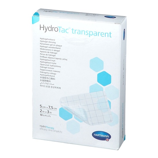 Pansament transparent cu Hidrogel 5 x 7.5 cm, Hydrotac, 10 buc, Hartmann