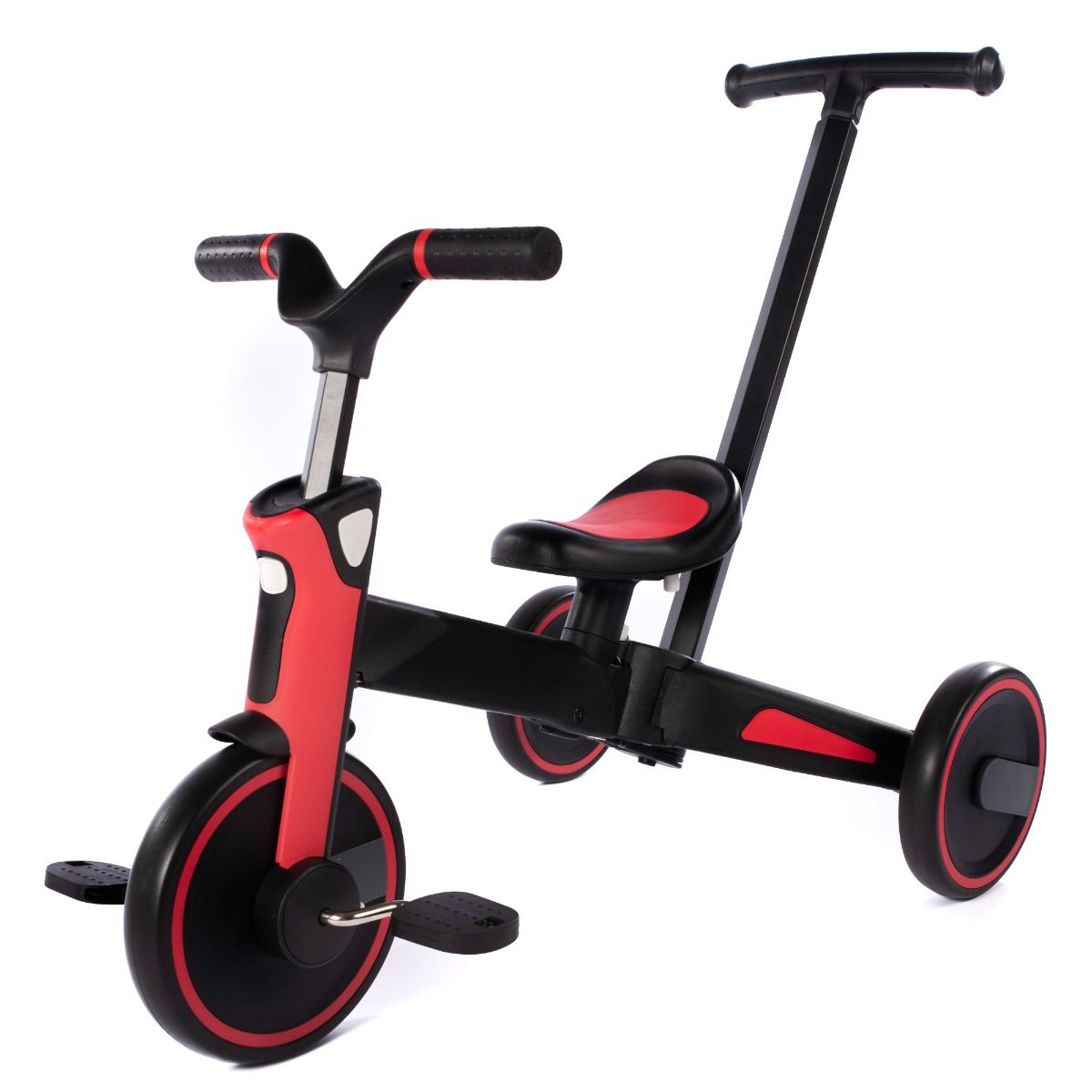 Tricicleta pliabila cu maner 4 in 1 pentru copii, Red, UoniBaby