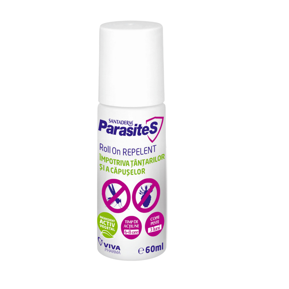 Roll-on repelent impotriva tantarilor si a capuselor, 60 ml, Parasites