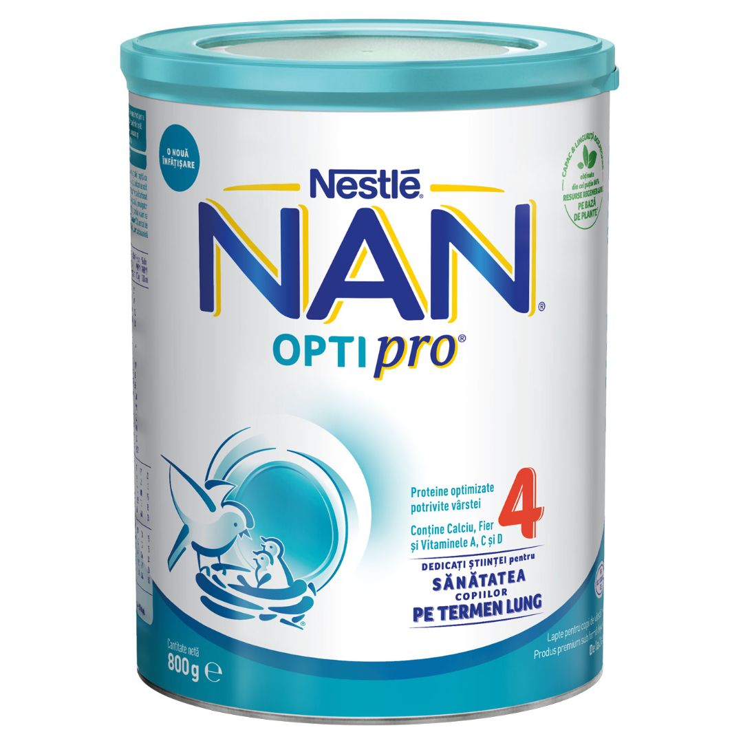 Pachet Lapte praf Nan 4 Optipro, + 2 ani, 800 + 400 g, Nestle 534635