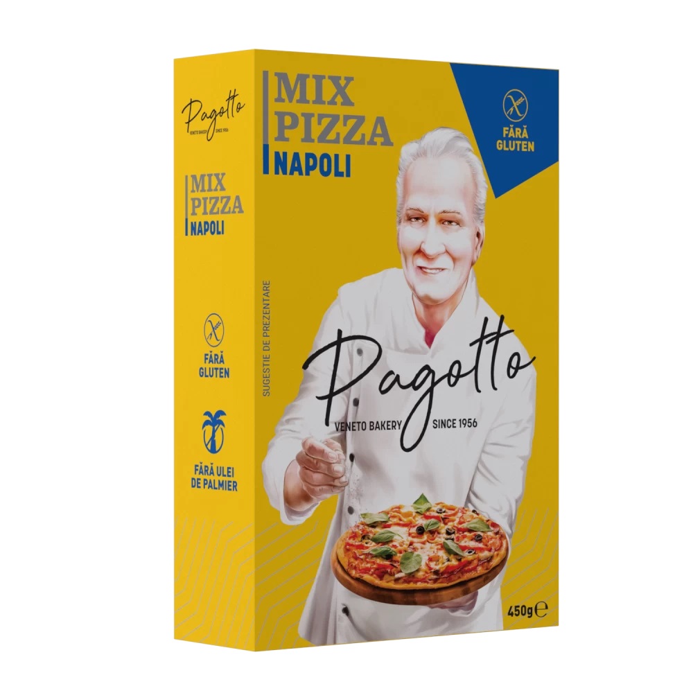 Mix pizza Napoli fara gluten, 450 g, Pagotto