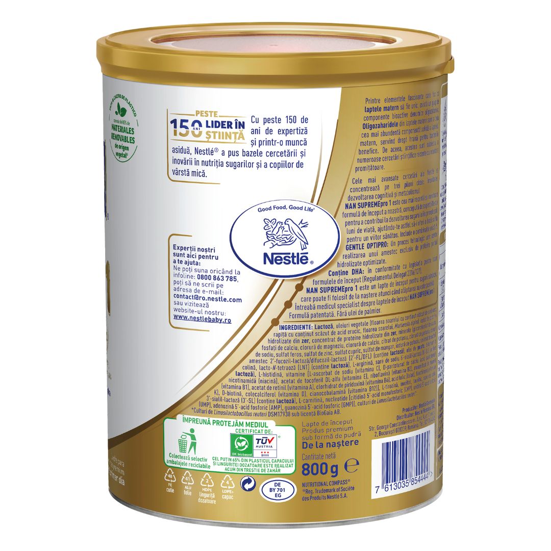 Formula de lapte praf Nan 1 Supreme Pro, +0 luni, 800 g, Nestle 534663