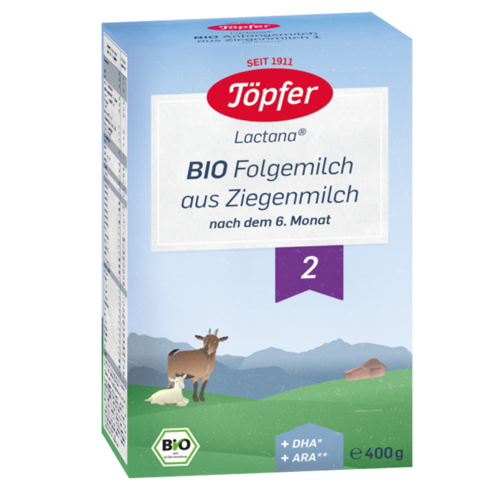 Lapte praf formula de continuare Bio 2 de capra, 400 g, Topfer
