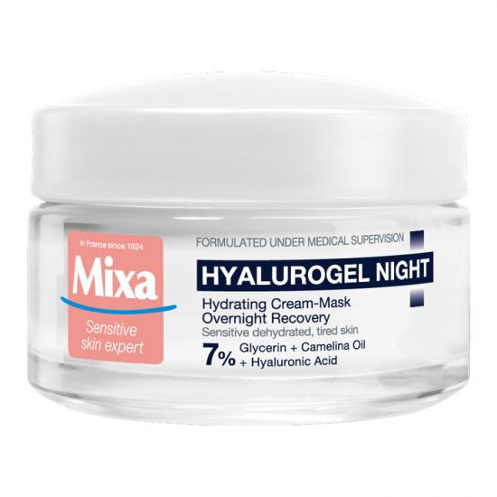 Crema-masca hidratanta de noapte cu acid hialuronic Hyalurogel Night, 50 ml, Mixa