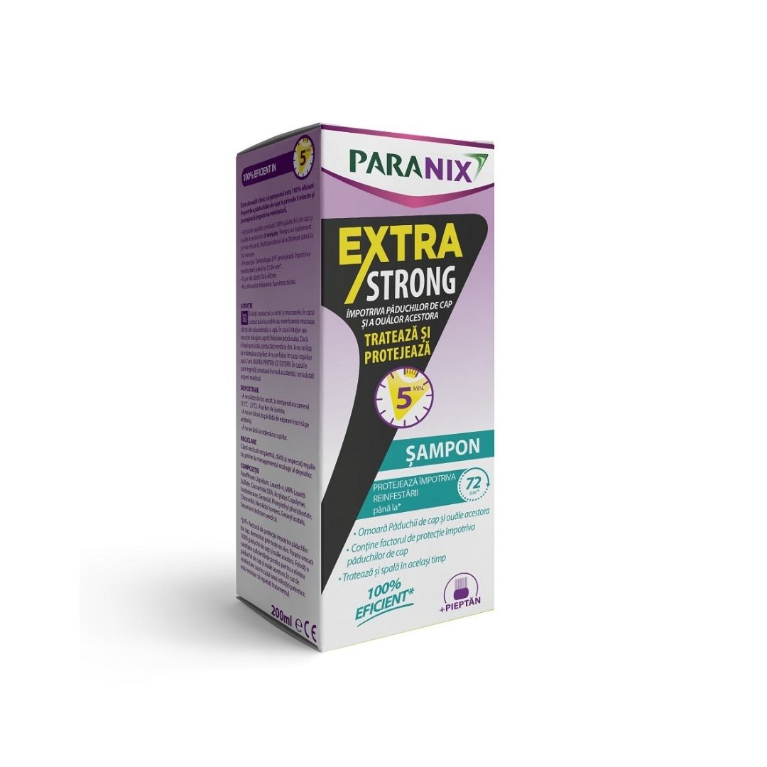 Sampon impotriva paduchilor si lindinilor Extra Strong, 200 ml, Paranix