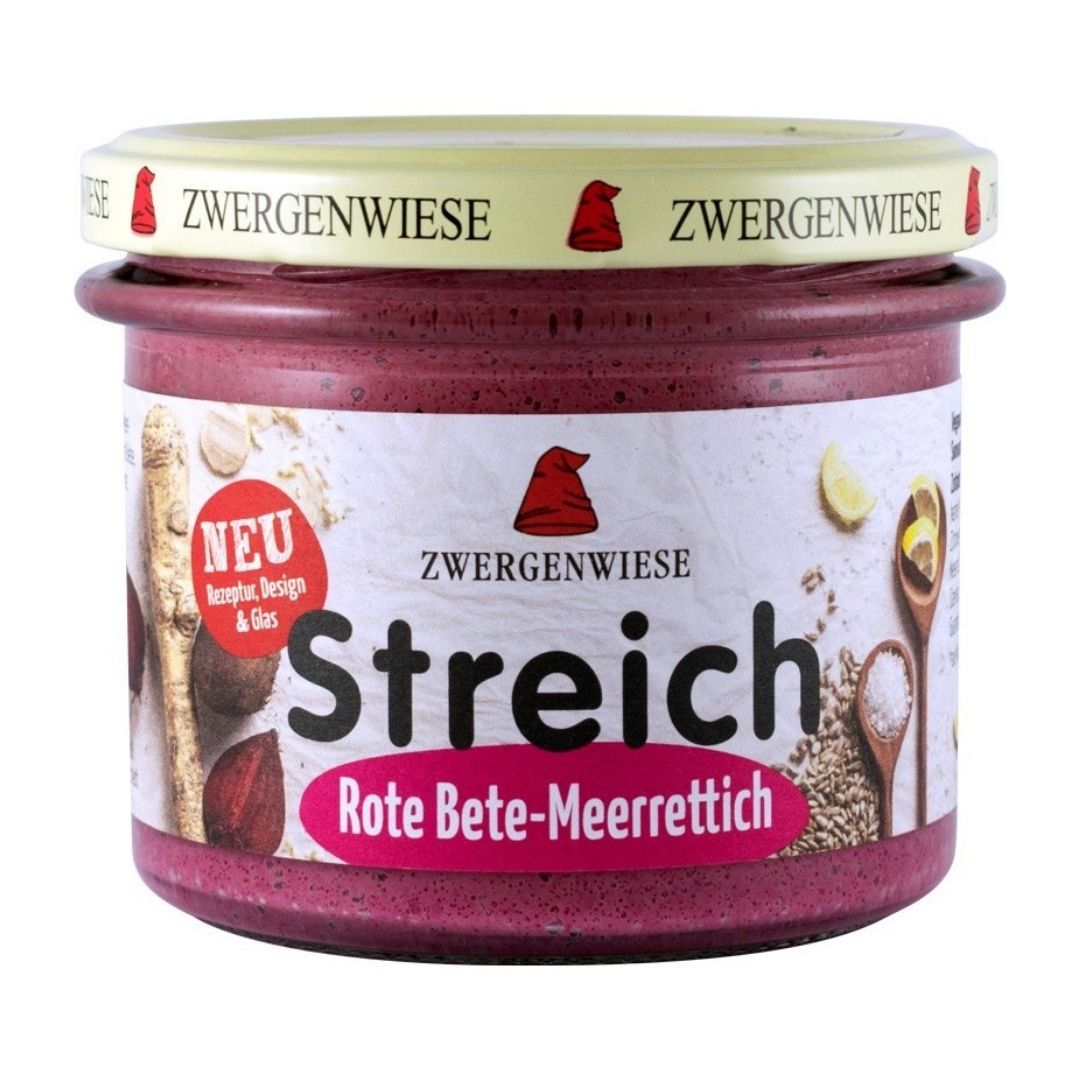 Crema tartinabila Bio vegetala cu sfecla rosie si hrean, 180 g, Zwergenwiese
