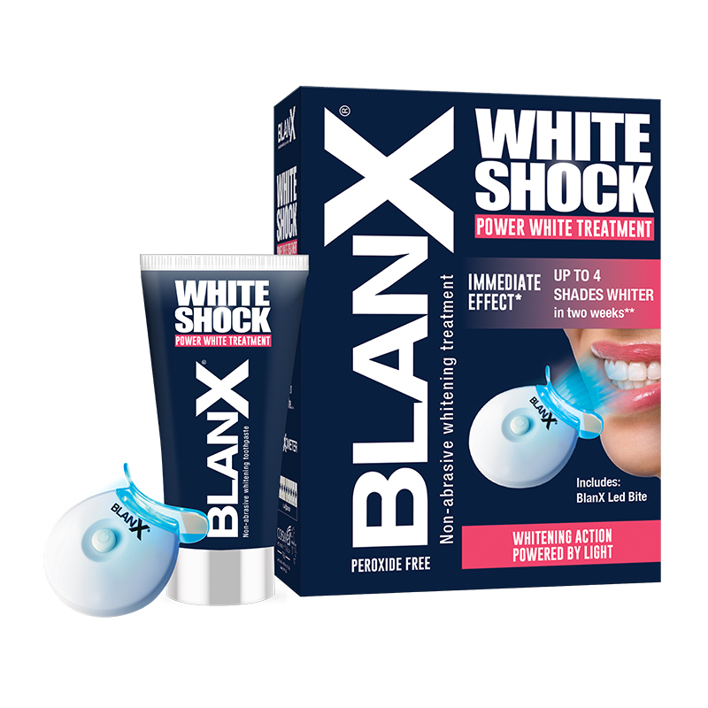 Tratament White Shock, BlanX, 50 ml + Led BlanX, Coswell