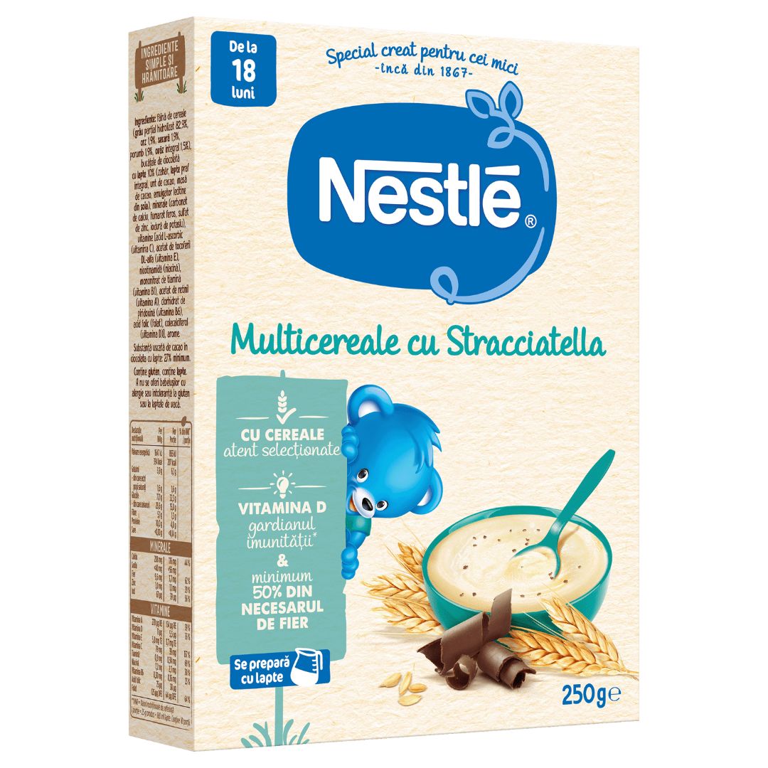 Multicereale cu Stracciatella Infant Cereals, +18 luni, 250 g, Nestle