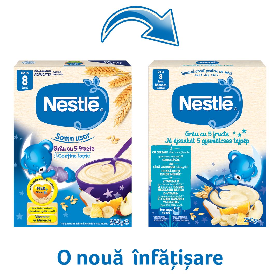 Cereale Somn Usor din grau cu 5 fructe Infant Cereals, +8 luni, 250 g, Nestle 534304