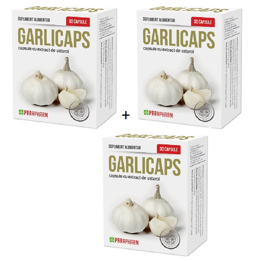 Pachet Garlicaps, 3x30 capsule, Parapharm