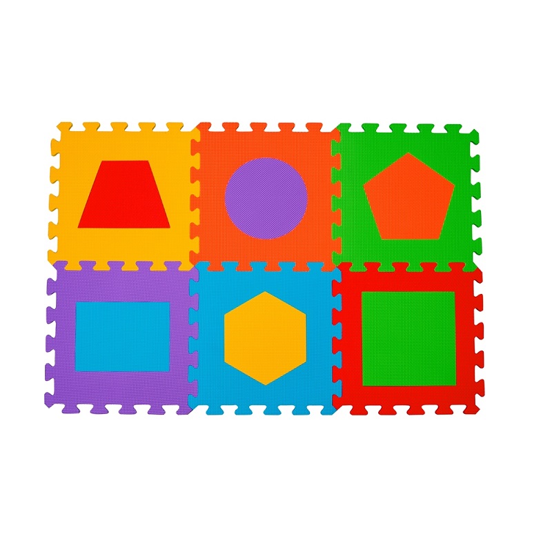 Puzzle pentru podea, 6 bucati, Figuri Geometrice, 279, Babyono