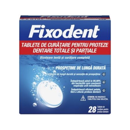 tablete de curatare pentru proteze dentare fixodent
