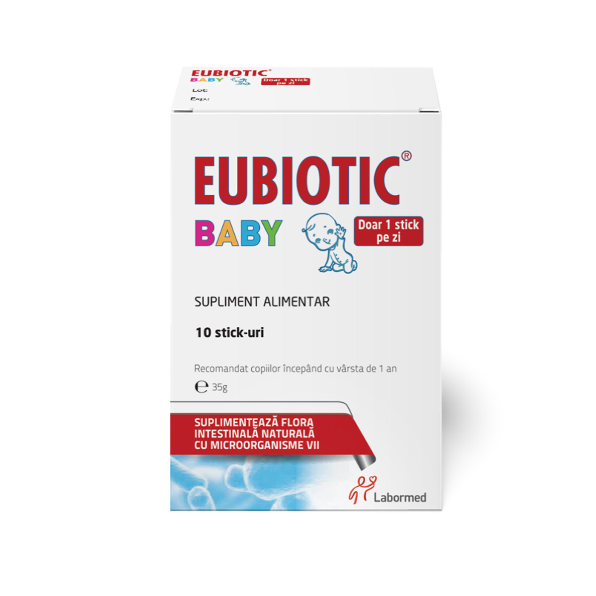 Eubiotic Baby Stick, +1 an, 10 bucati, Labormed