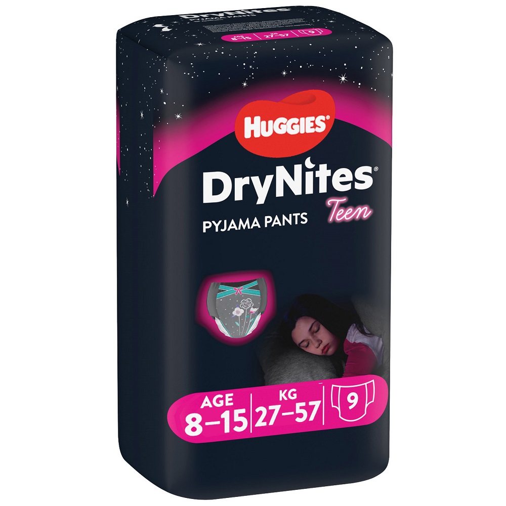 Scutece fetite DryNites, 8-15 ani, 27-57 kg, 9 bucati, Huggies