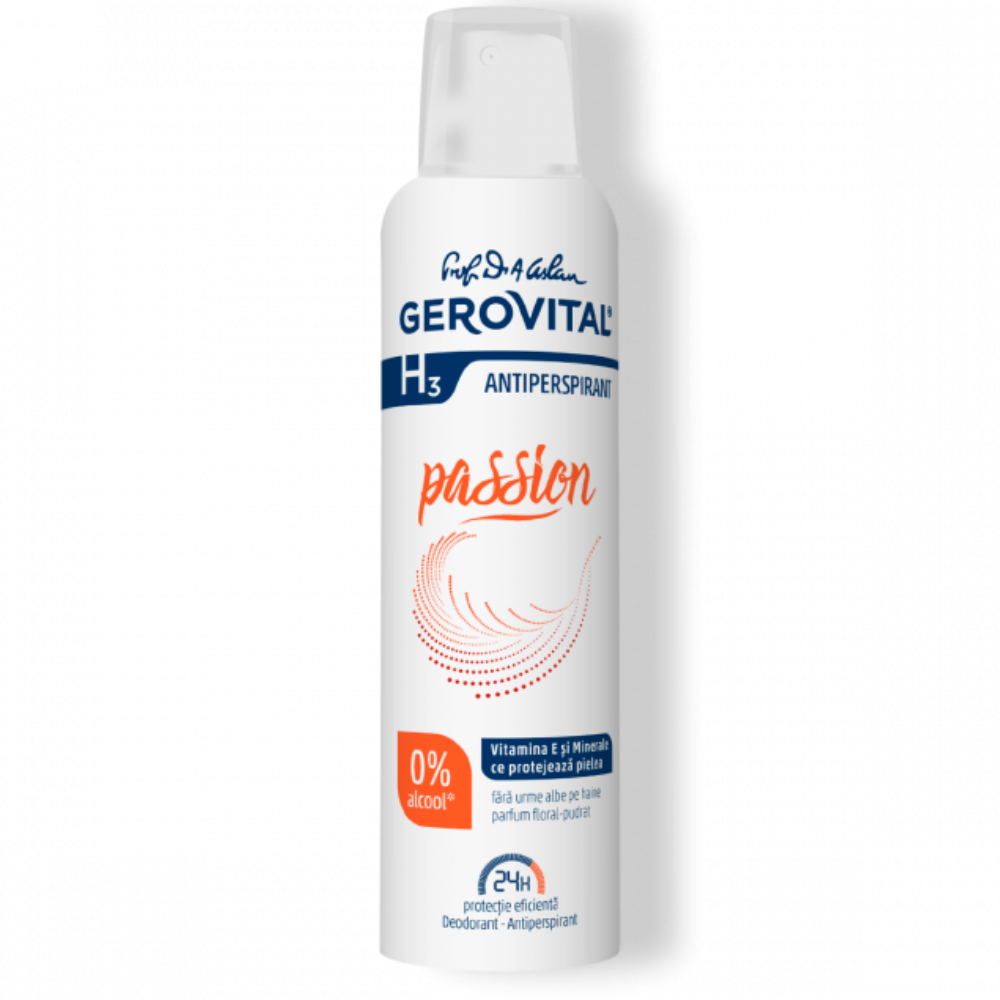 Deodorant antiperspirant Passion H3, 150 ml, Gerovital