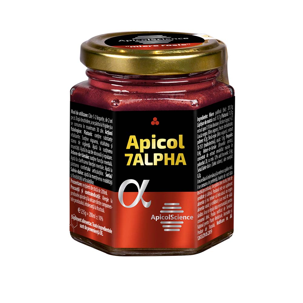 Apicol 7 Alpha mierea rosie, 235 gr, Apicol Science