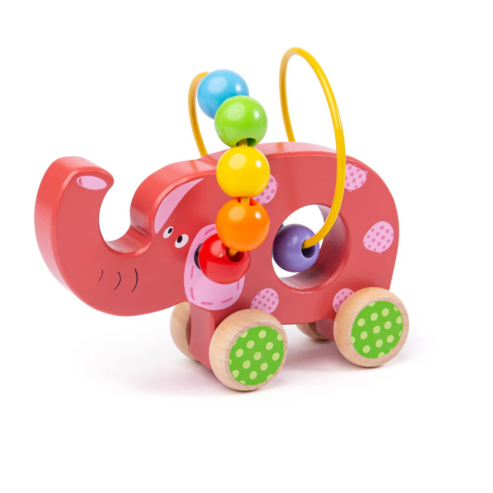 Jucarie din lemn pentru dexteritate Elefant, +1 an, Bigjigs