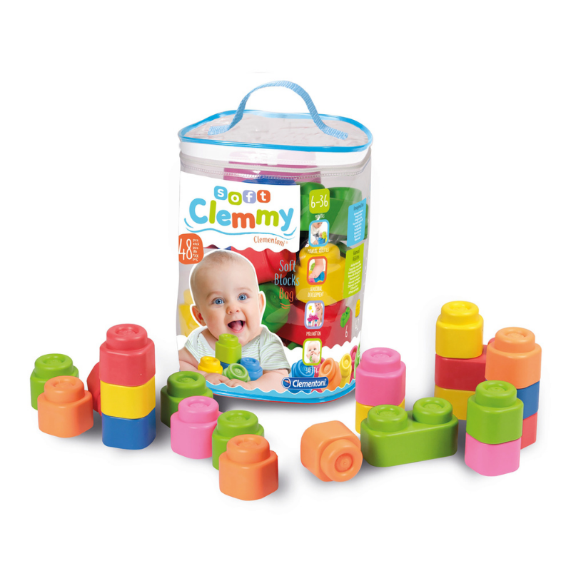 Joc de construit cuburi moi Baby Clemmy, 48 piese, Clementoni