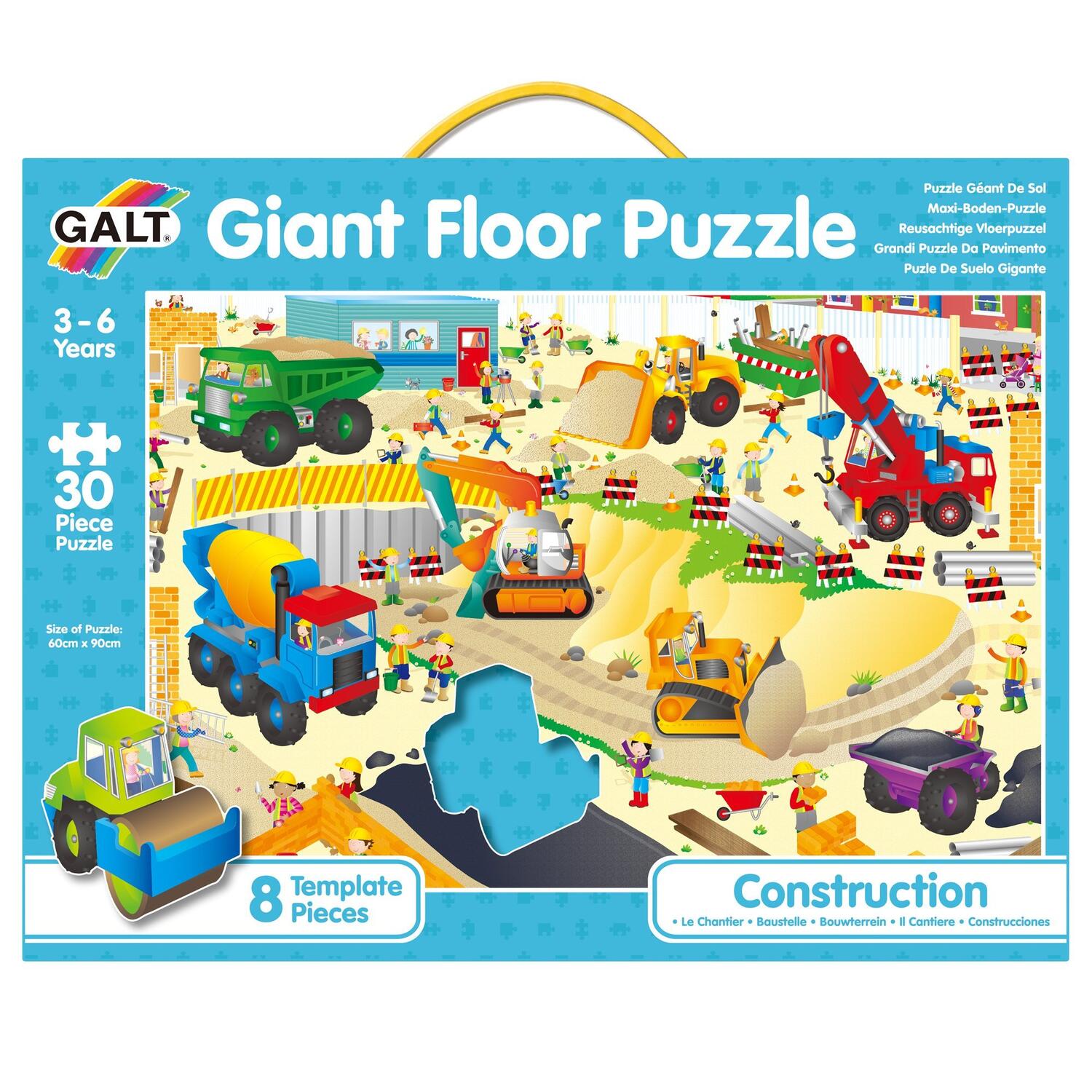 Puzzle gigant Santierul, 3-6 ani, 30 piese, Galt