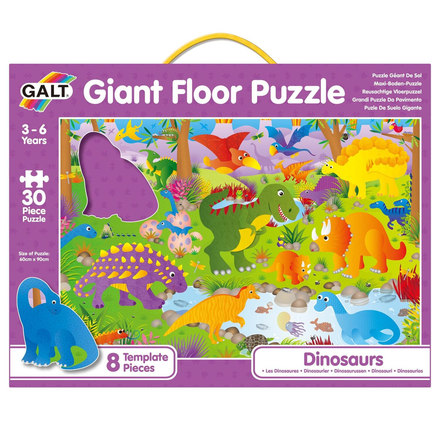 Puzzle gigant Dinozauri, 3-6 ani, 30 piese, Galt