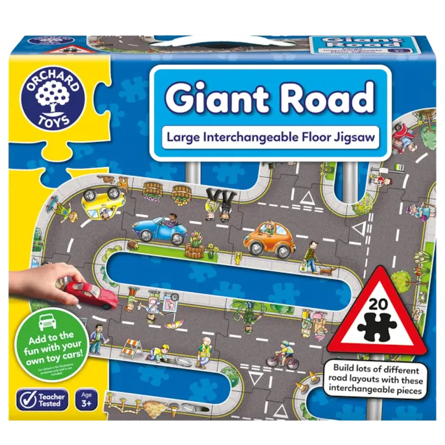 Puzzle gigant de podea traseu masini, +3 ani, 20 piese, Orchard Toys