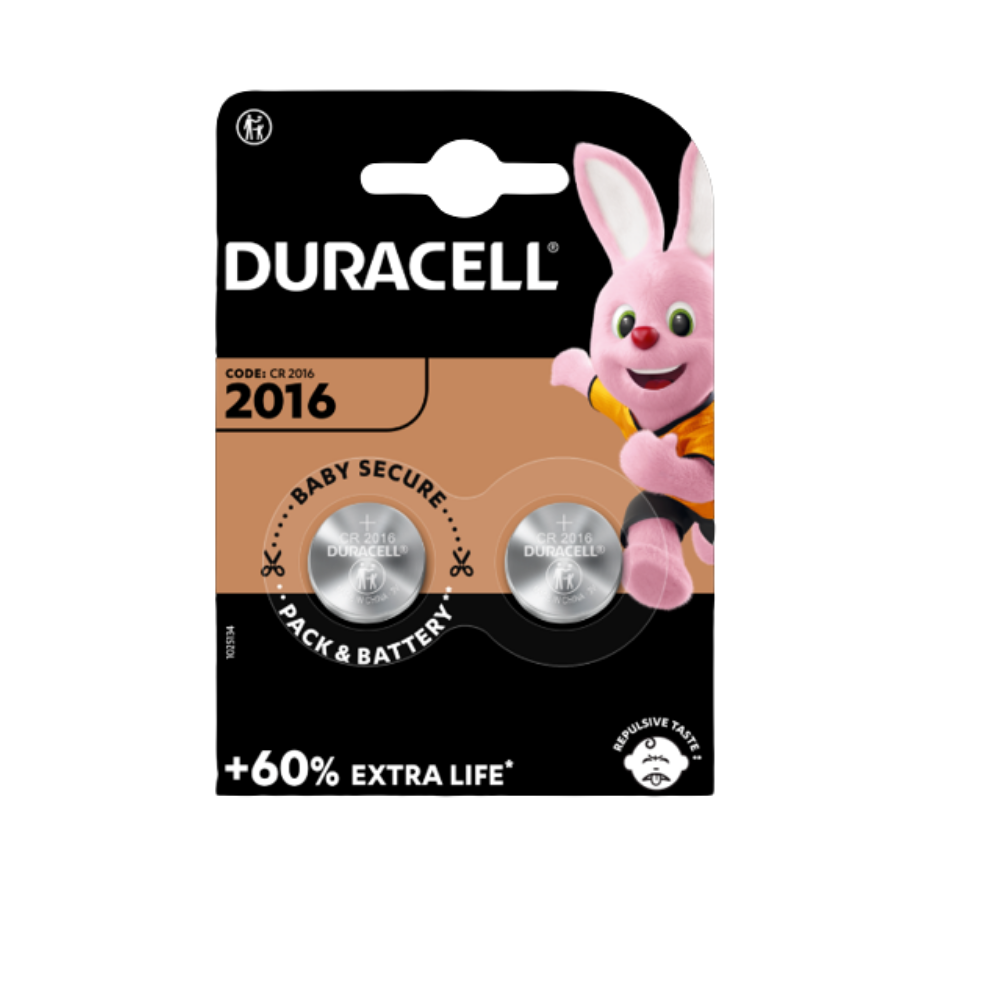 Pile Duracell 2016 au lithium de 3 V, CR2016, 2/pqt