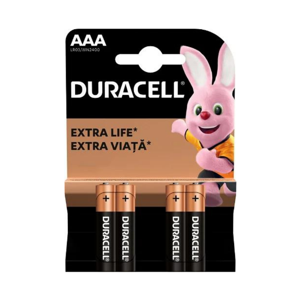 Baterii AAA Extra Life, 4 bucati, Duracell