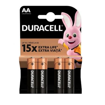 Baterii AA 15X Extra Life, 4 bucati, Duracell