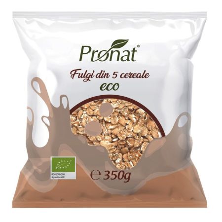 Fulgi din 5 cereale Bio, 350 g, Pronat