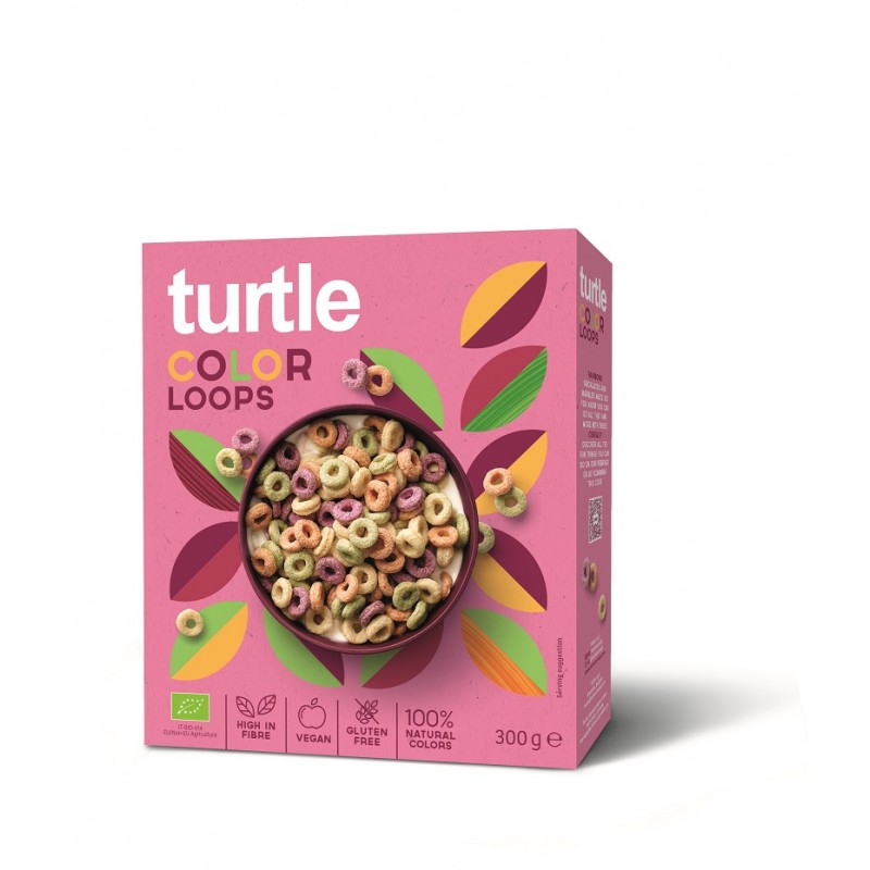 Inele colorate fara gluten multicereale Bio, 300 g, Turtle