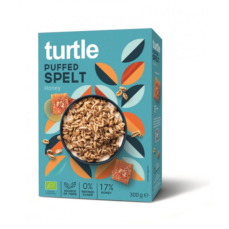 Cereale Bio expandate cu miere, 300g, Turtle